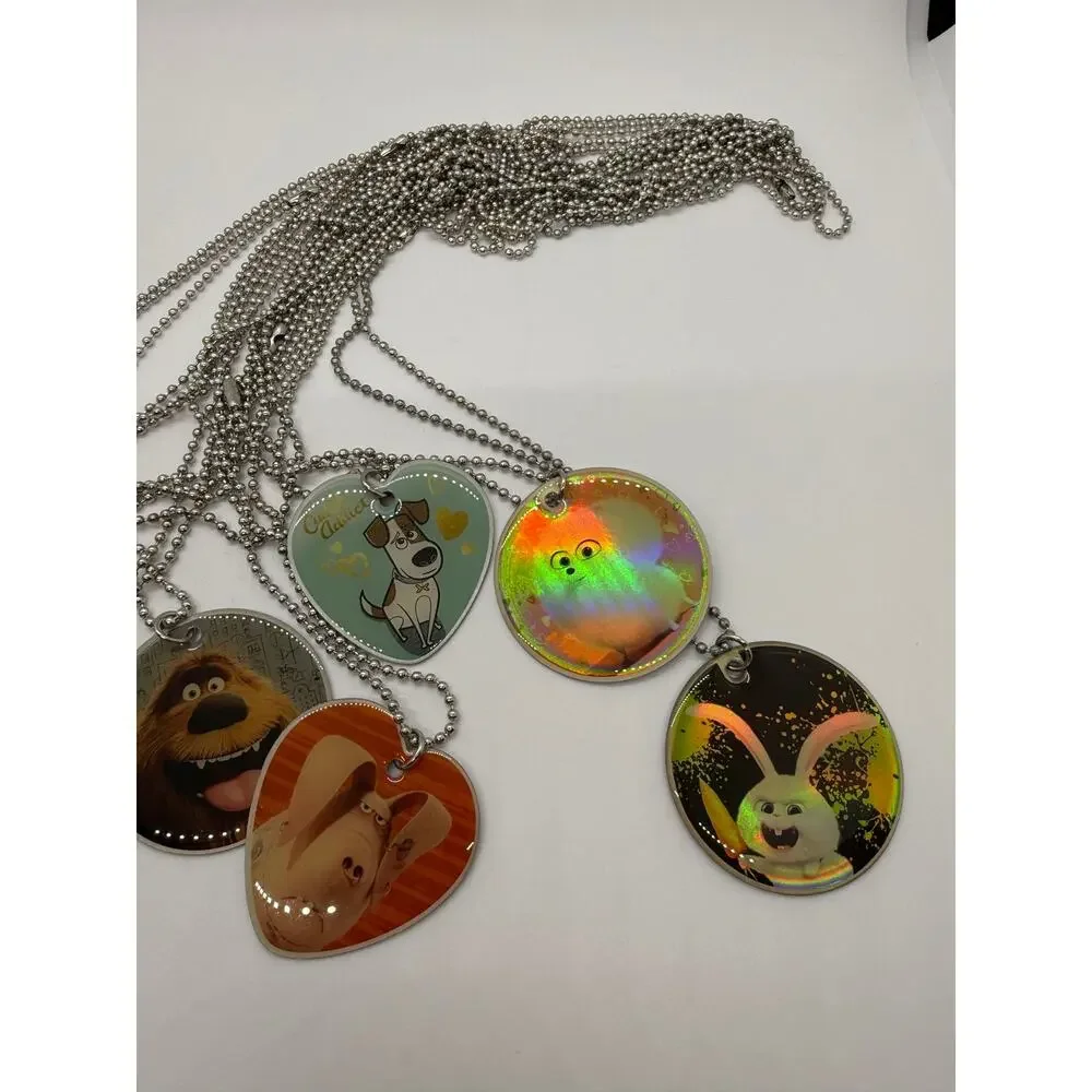 Lot Of 10 The Secret Life of Pets Dog Tag Necklace Collectible